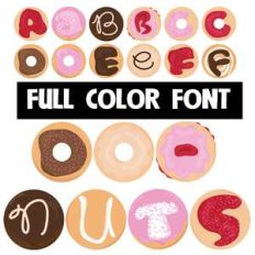 donuts color font
