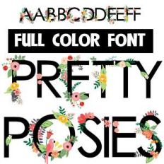 pretty posies color font