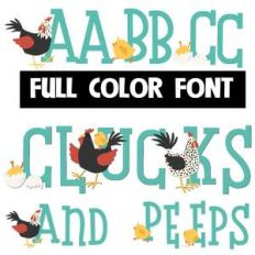 clucks and peeps color font