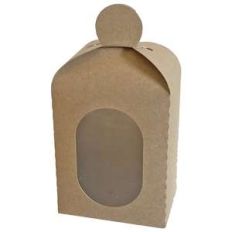 tall fold over box with window and circle top
