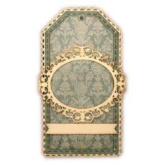 tag large oval frame stitched