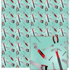 tools on aqua pattern