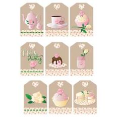 pink and rosy tea party gift tags
