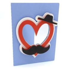 hat and mustache heart card