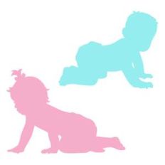 baby crawling silhouettes