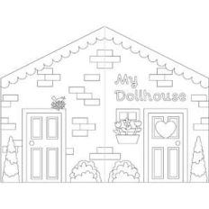 coloring book paper dollhouse exterior
