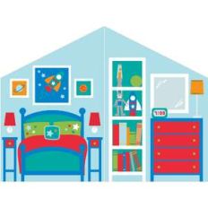 paper dollhouse space bedroom