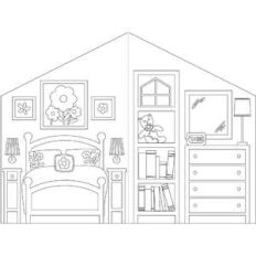 coloring book dollhouse flower bedroom