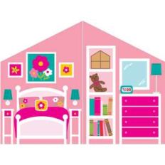 paper dollhouse flower bedroom