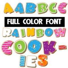 rainbow cookies color font