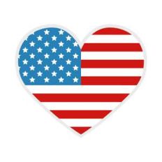 american flag heart
