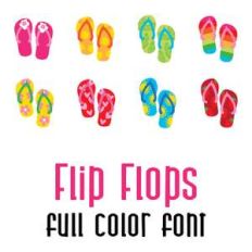 flip flops full color font