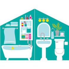 paper dollhouse bathroom