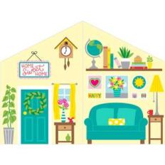 paper dollhouse living room