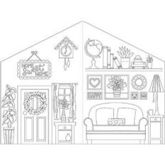 coloring book paper dollhouse living room