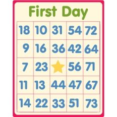 first day school bingo card