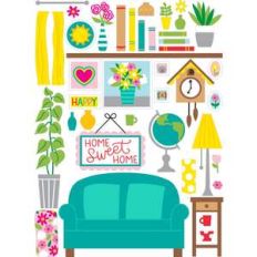 dollhouse living room stickers
