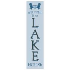 welcome to our lake house chairs porch sign