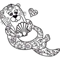floral otter mandala