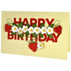 3d floral happy birthday strawberries