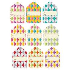 argyle pattern gift tags