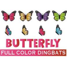 full-color butterfly dingbat font