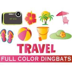 full-color travel dingbats font