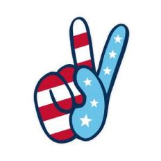 usa flag peace hand