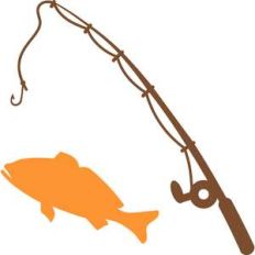 set fish and fishing rod