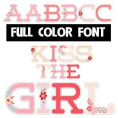 kiss the girl color font
