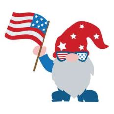 patriotic gnome with flag