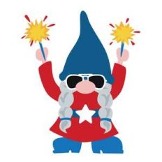 patriotic girl gnome with sparklers