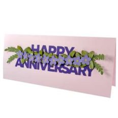 3d floral happy anniversary forget-me-nots