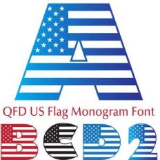 qfd us flag monogram font