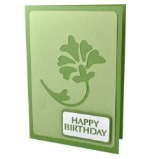curled flower stencil birthday card