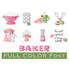 full-color baking dingbats font