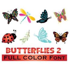 full-color butterflies 2 dingbats font