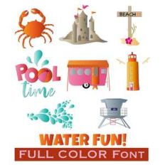 full-color beach dingbats font
