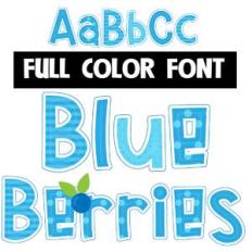 blue berries color font