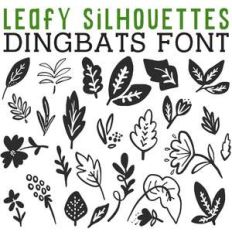 cg leafy silhouettes dingbats