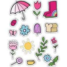 ml umbrella and rainboots stickers