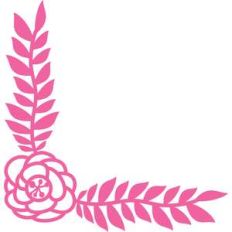 flower with branches and leaves corner