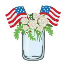 summer flowers and flags