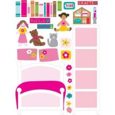 dollhouse stickers flower bedroom 1