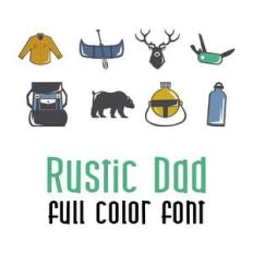 rustic dad full color font
