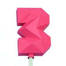 low poly balloon number 3