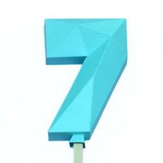 low poly balloon number 7