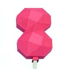 low poly balloon number 8