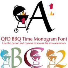 qfd bbq time monogram font