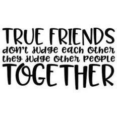true friends don't judge each other... funny quote